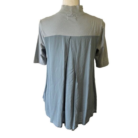 Anthropologie t.la Dusty Blue Mock Neck Short Sleeve Top,XXS‎ - Picture 9 of 9